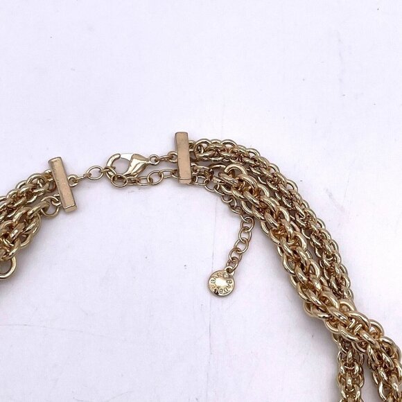 Baublebar 2 Stand Chain Drop Dangle Necklace Gold Tone Beaded Lobster Closure - Picture 4 of 4